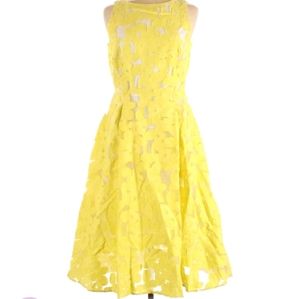 TU Antonio Melani yellow floral lace dress